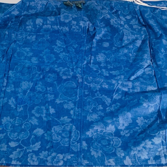 Lauren Ralph Lauren RARE Floral Bermuda Blue Wrap Skirt, Petite XL 100% cotton - Picture 2 of 5